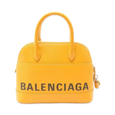 BALENCIAGA Ville Top Handle Leather 2Way Bag "Yellow"