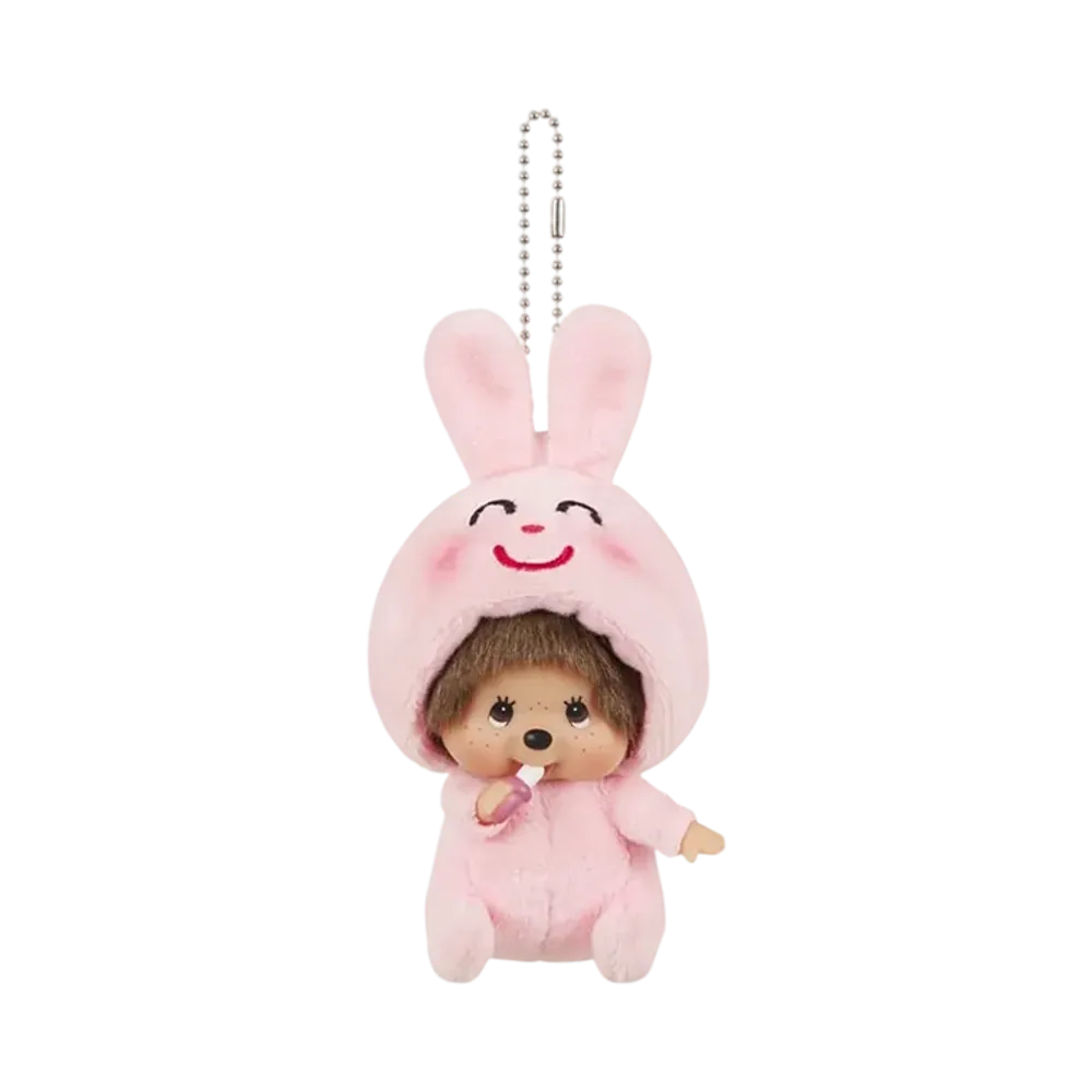 Sekiguchi Irasutoya x Monchhichi Kao-deka SS Keychain Rabbit