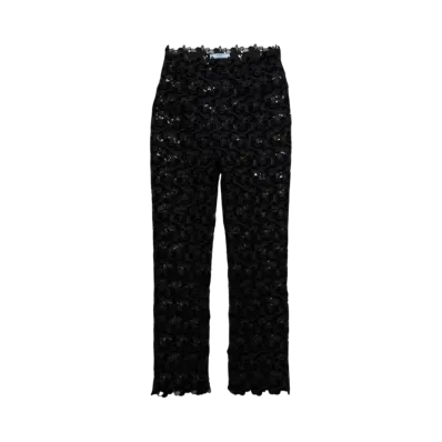 PRADA Women's Guipure Lace Trousers "Black"