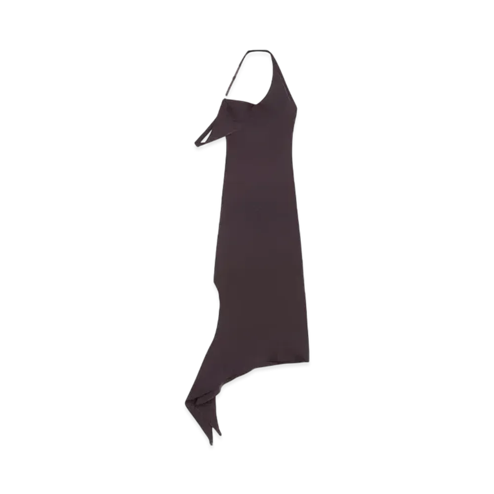 Courreges Undressed Long Crepe Dress "Chocolate"