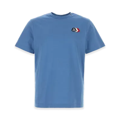MONCLER Cotton T-Shirt "Cerulean Blue"