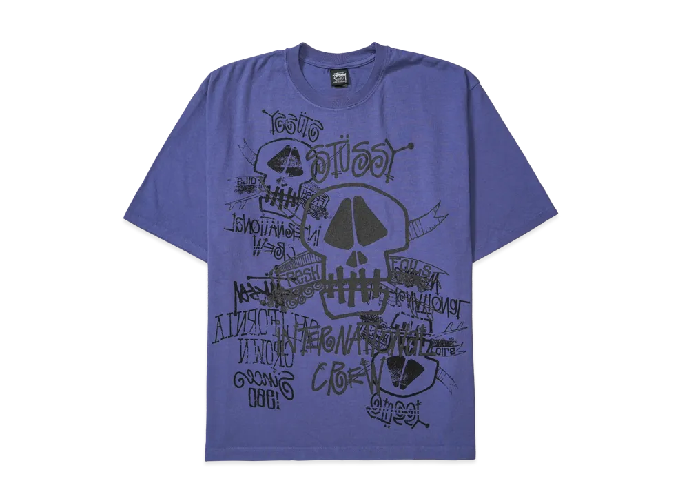 Stussy Skulls Tee Pigment Dyed "Indigo"