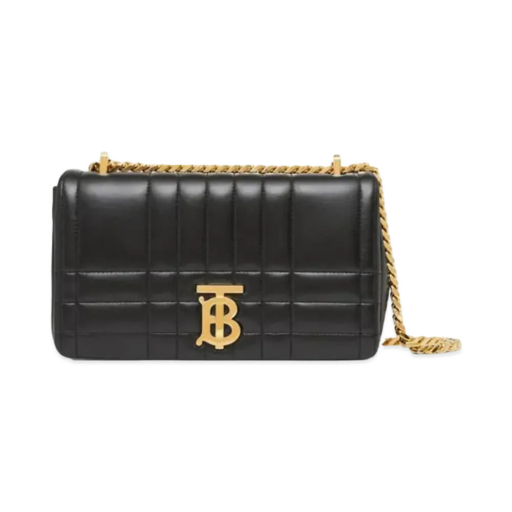 Burberry Quilted Leather Small Lola Bag "Black/Gold"