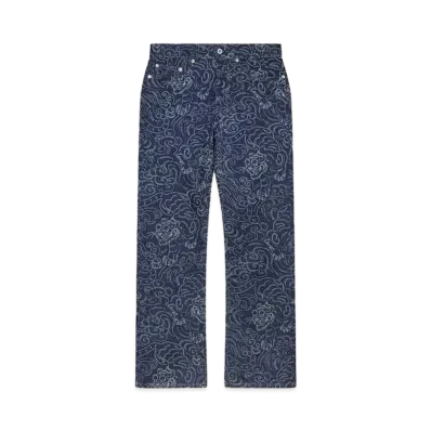 KENZO 'Star Tiger' BARA Cropped Jeans in Japanese Denim "Rinse Blue Denim"