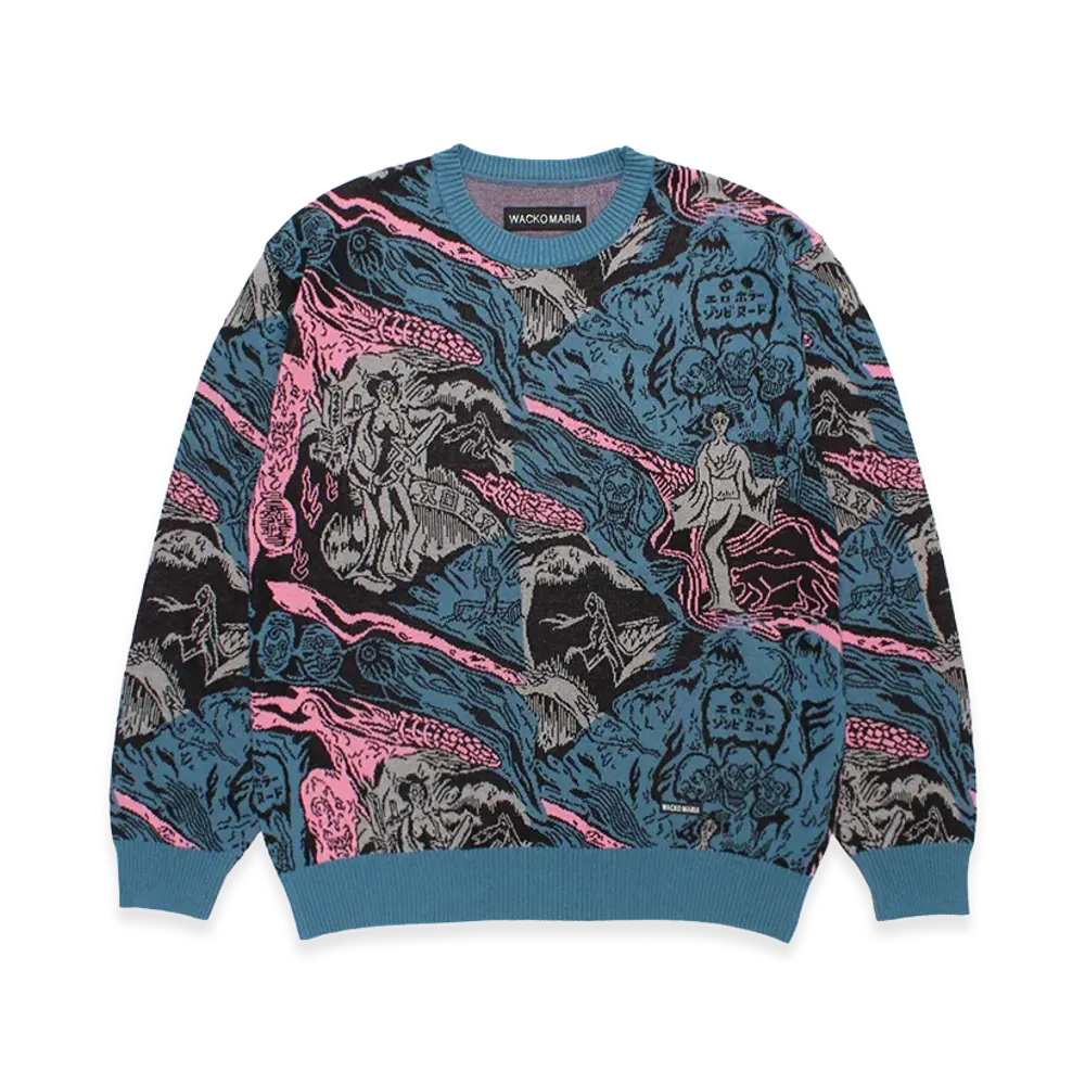 WACKO MARIA Jacquard Knit Sweater "Blue"
