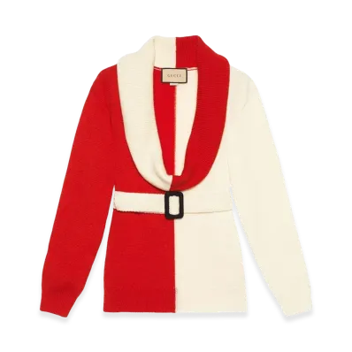 GUCCI Women's Sweaters "White/Red"