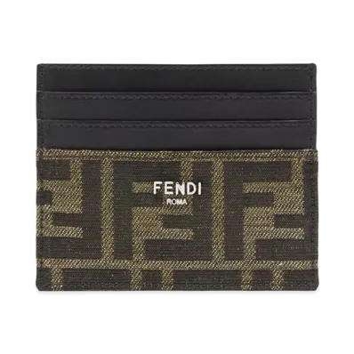 FENDI FF Jacquandi Card Holder "Brown"