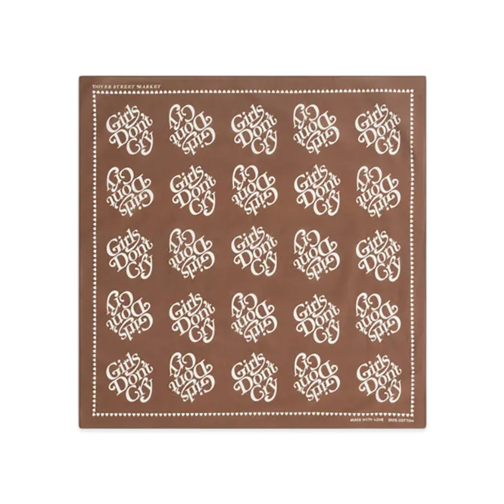 Dover Street Market x VERDY Girls Don't Cry Logo Bandana "Brown"