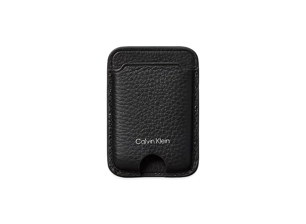 Calvin Klein Leather RFID Magnetic Phone Cardholder "Black"