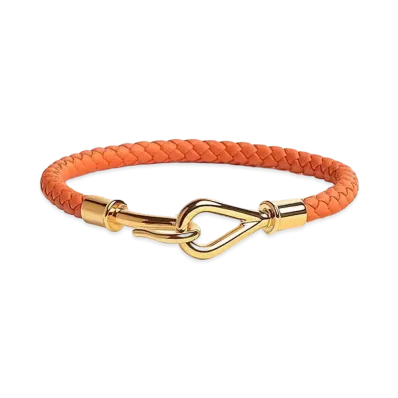 Hermes Jumbo H Bracelet "Orange/Gold"