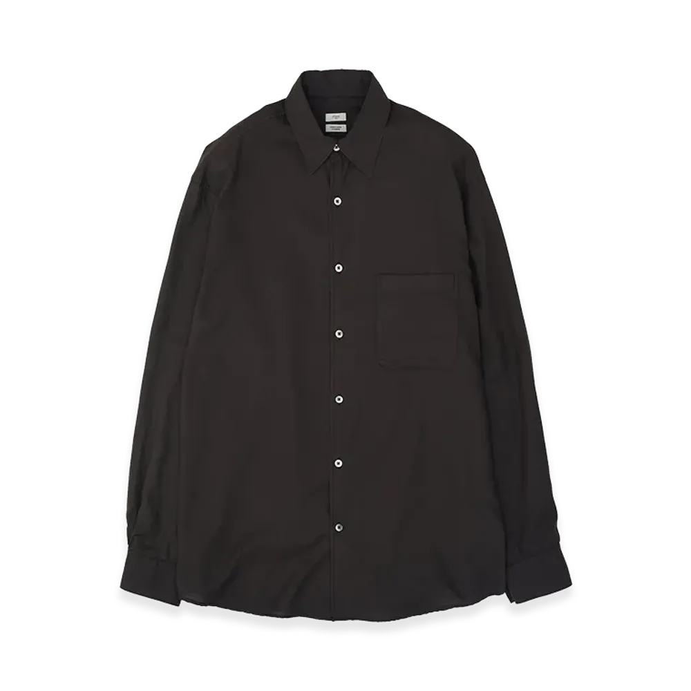 YOKE Cotton Silk Twill Garment-dyed Loosed Shirt "Carbon"