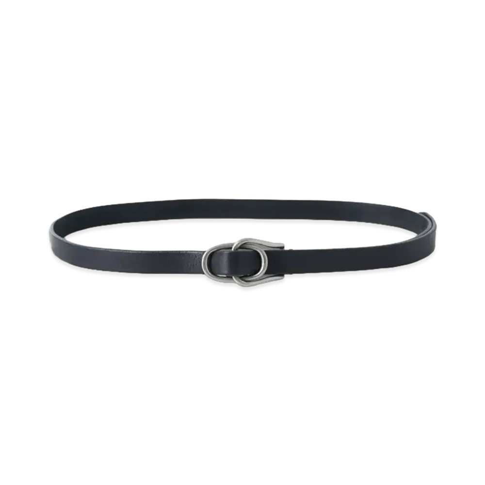 YOKE Double Buckle Leather Belt "Black"