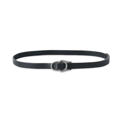 YOKE Double Buckle Leather Belt "Black"
