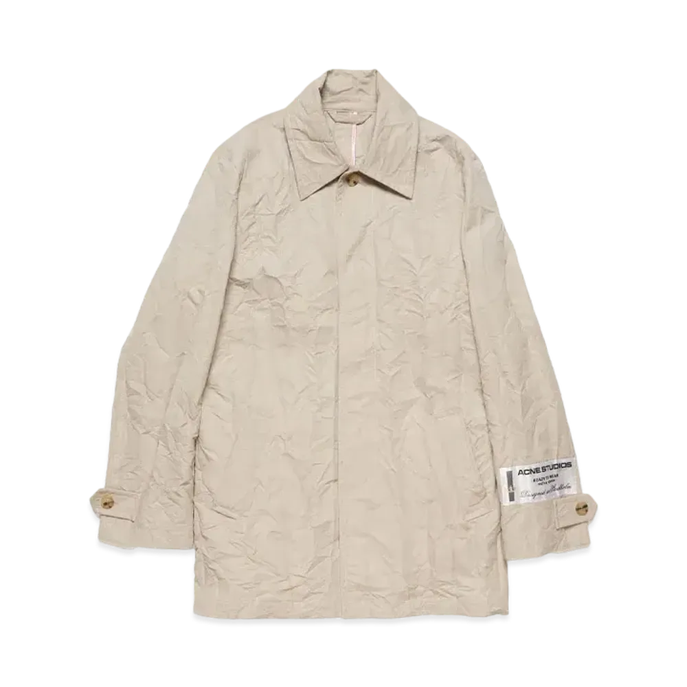 Acne Studios Crinkle Trench Coat "Light Beige"