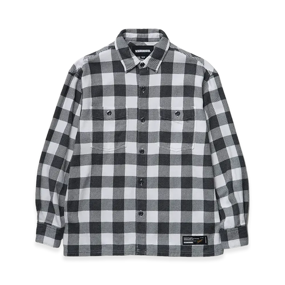 NEIGHBORHOOD Garment Dyed Block Check Shirt LS "White"