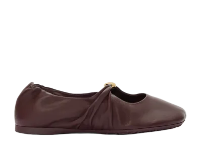 LOEWE Women's Pebble Soft Ballerina in Nappa Lambskin "Burgundy"