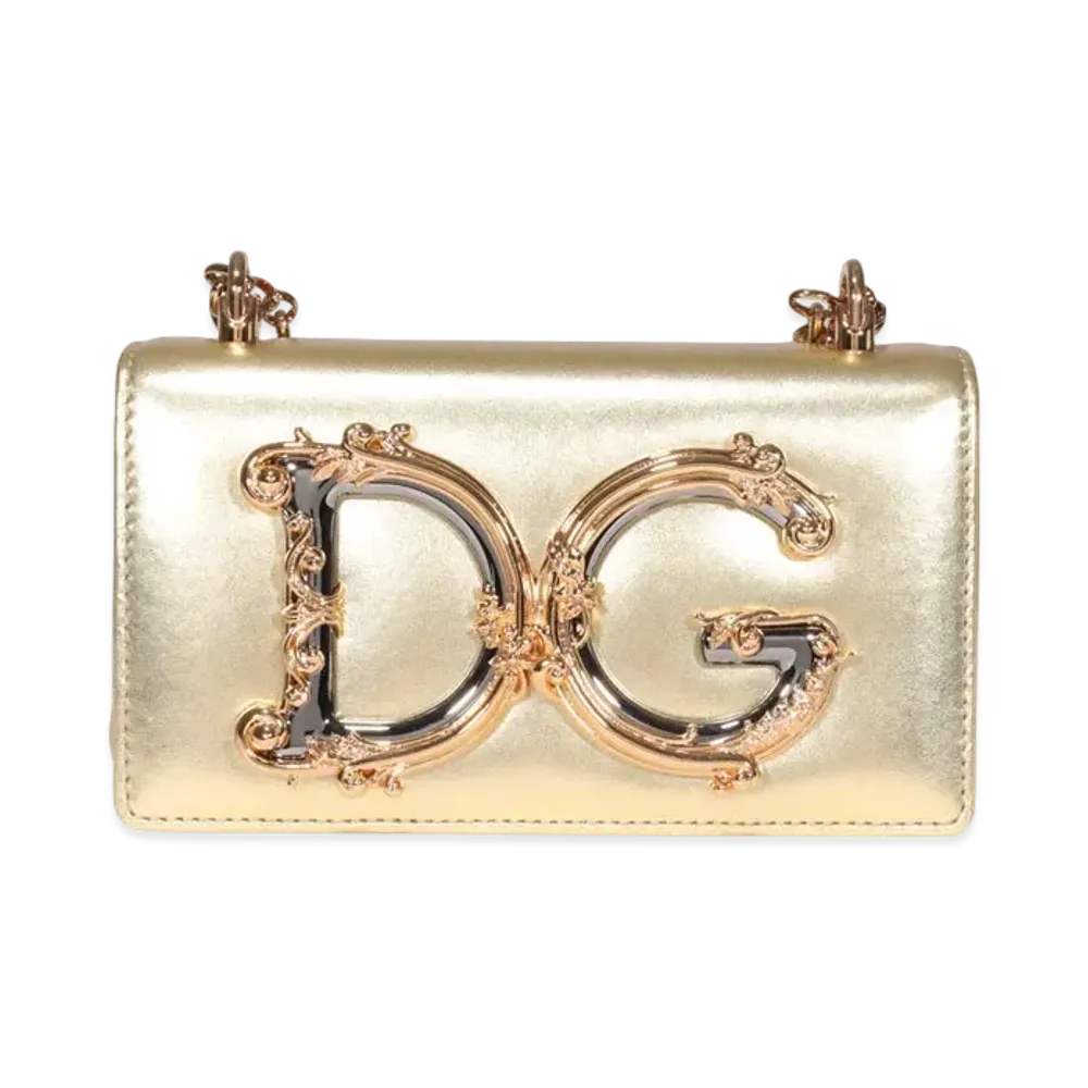 Dolce&Gabbana DG Girls Phone Bag Moldrenpa Leather "Gold"