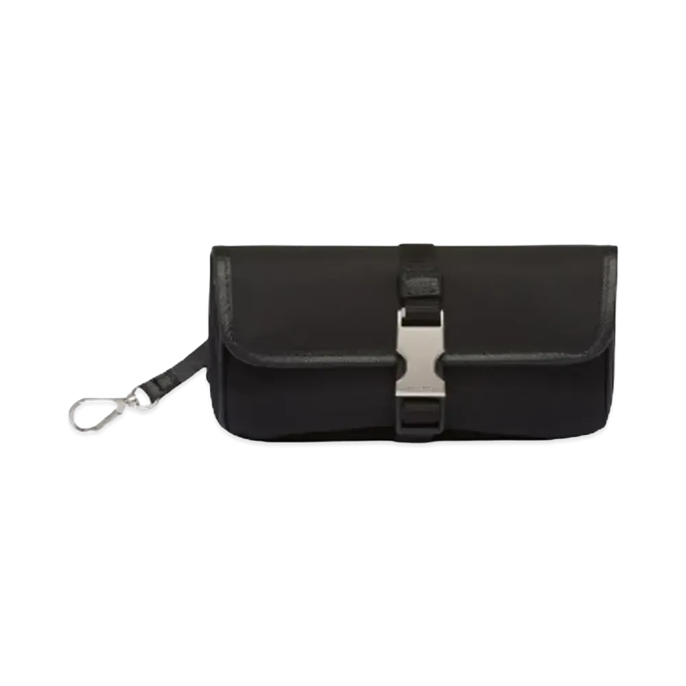 PRADA Re Nylon Saffiano Leather Eyewear Case "Black"