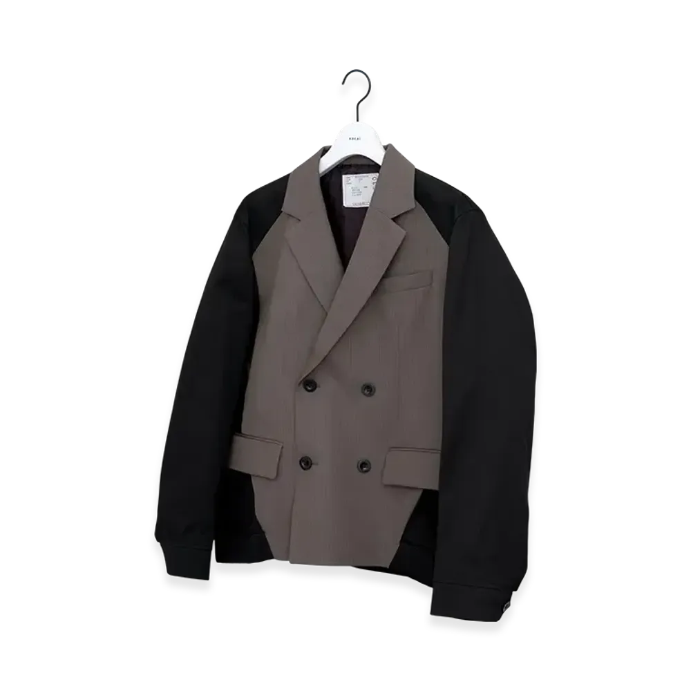 sacai Doeskin Mix Jacket "Taupe/Black"
