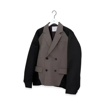 sacai Doeskin Mix Jacket "Taupe/Black"