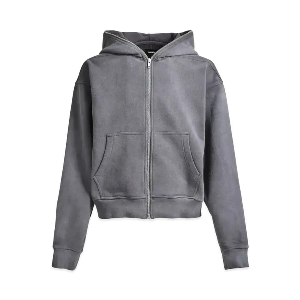 BREATH Newrich Short Full Zip Hoodie "Black"