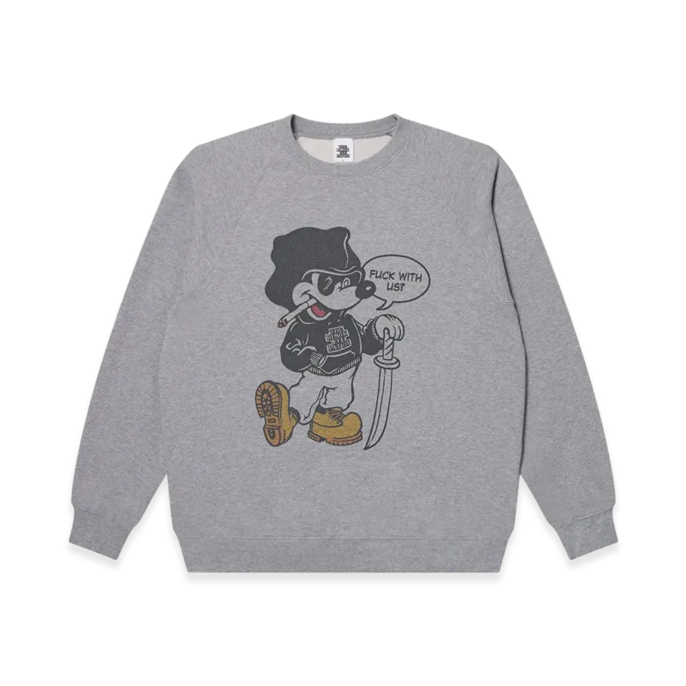 BlackEyePatch Bootleg Rat Crew Sweat "Heather Gray"