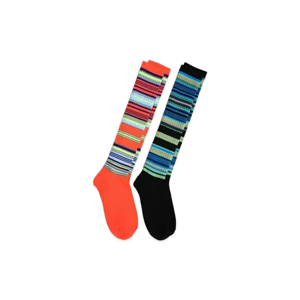 FACETASM Border Long Sox "Black Pink"