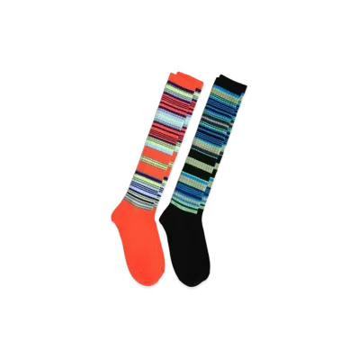 FACETASM Border Long Sox "Black Pink"