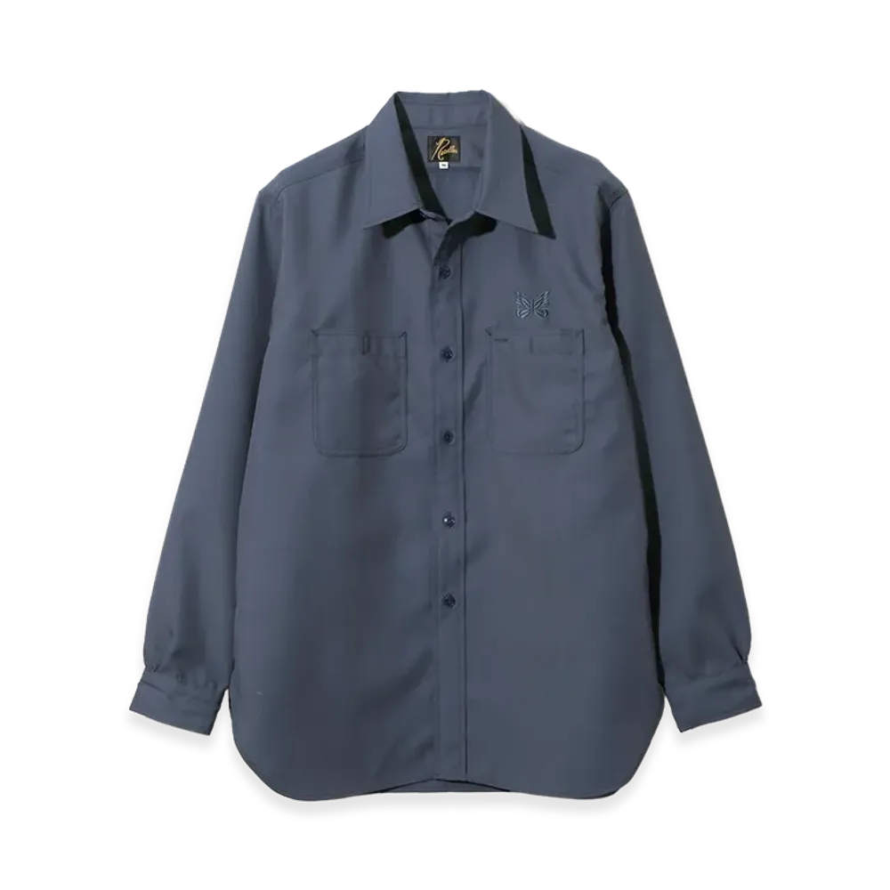 NEEDLES Work Shirt - PE/W Gabardine "Blue"