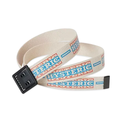 HYSTERIC GLAMOUR STRIPE LOGO Tape Belt "White"
