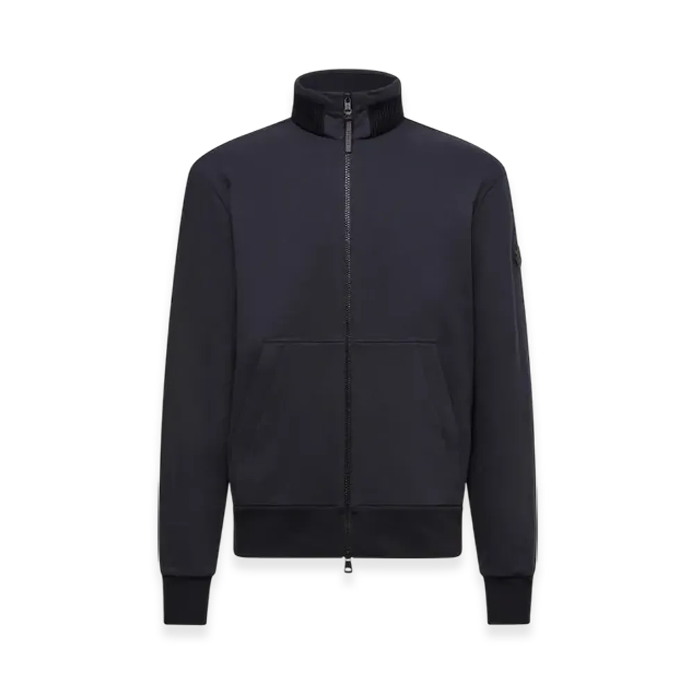 MONCLER Cotton & Cashmere Zip-Up Sweatshirt "Navy Blue"