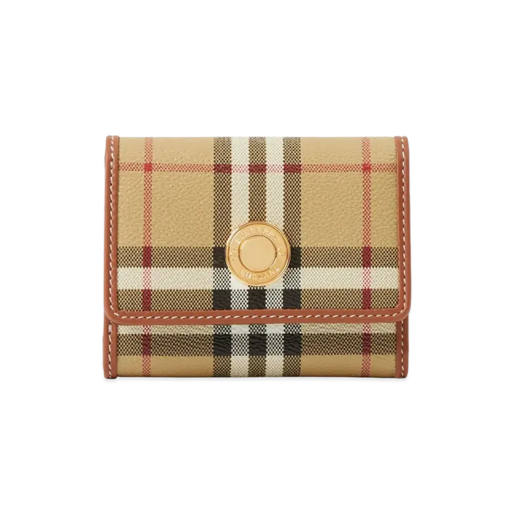 Burberry Women's Small Check Folding Wallet "Archive Beige/Briar Brown"