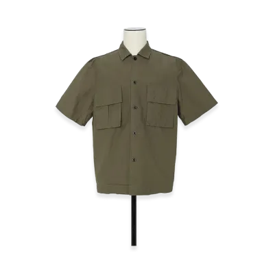 sacai Cotton Weather Shirt "Beige/Dark Khaki"