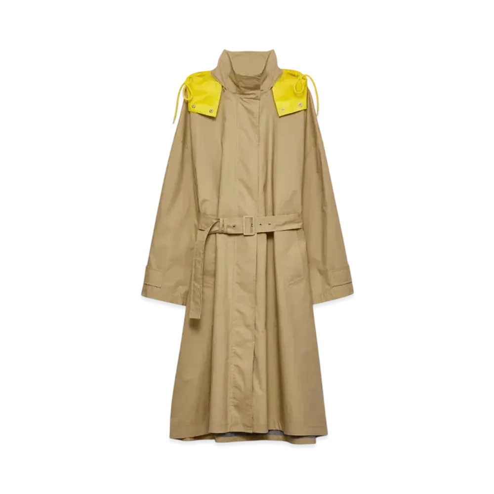 PRADA Women's Technical Poplin Raincoat "Khaki"
