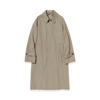 AURALEE Light Wool Max Gabardine Coat "Khaki Beige Chambray"