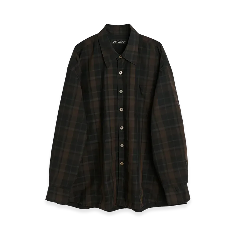 OUR LEGACY Borrowed Shirt "Black Sheer Shadow Check"