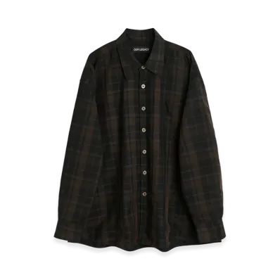 OUR LEGACY Borrowed Shirt "Black Sheer Shadow Check"
