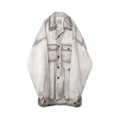 Maison MIHARA YASUHIRO Distressed Huge Puffer Shirt "Light Gray"