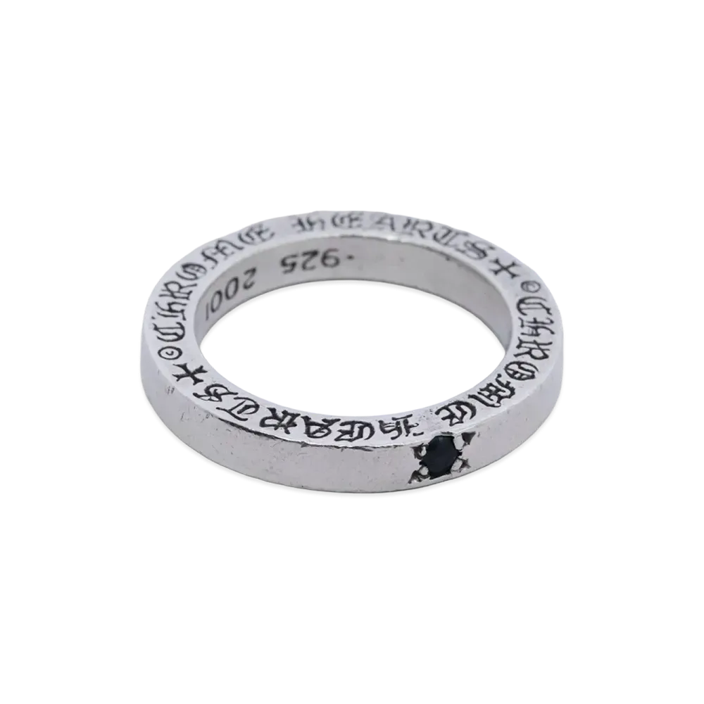 Chrome Hearts 3mm Spacer Ring Plain with Blue Sapphire "Silver"