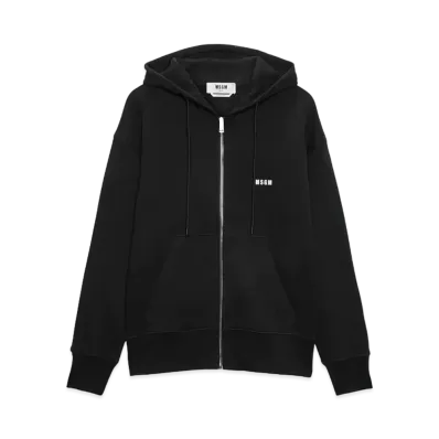 MSGM Cotton Sweatshirt With Screen Print "Black"