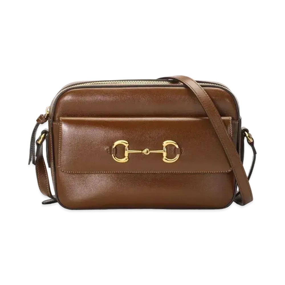 GUCCI Horsebit 1955 Small Shoulder Bag "Brown"