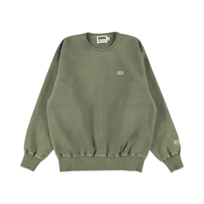 WIND AND SEA x Redwood Classics Pigment Polar Crewneck Sweatshirt "Olive_Sand"