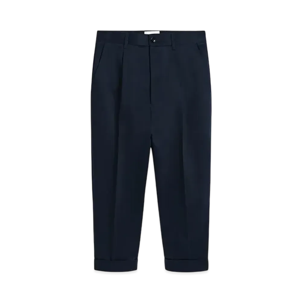 AMI PARIS Cotton Carrot Oversized Pants "NavyBlue"
