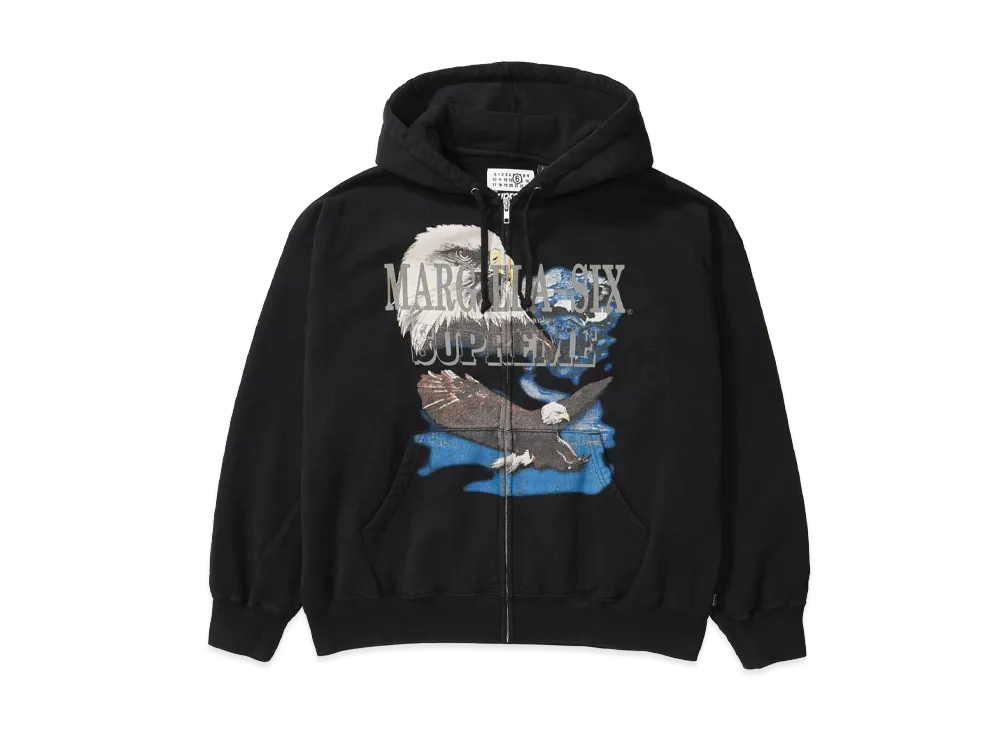 Supreme x MM6 Maison Margiela Eagle Zip Up Hooded Sweatshirt "Black"
