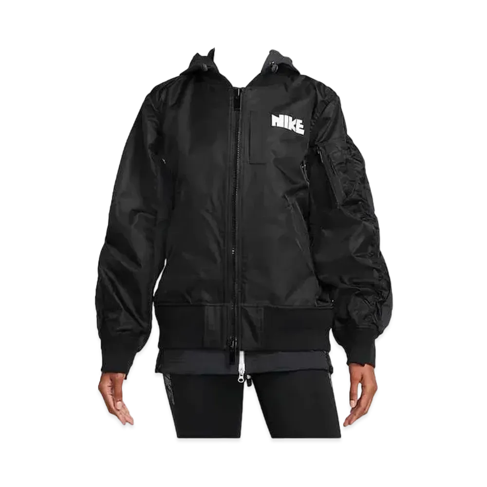 Nike x Sacai Women's NRG Layered Bomber Jacket "Black"