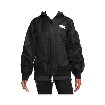 Nike x Sacai Women's NRG Layered Bomber Jacket "Black"