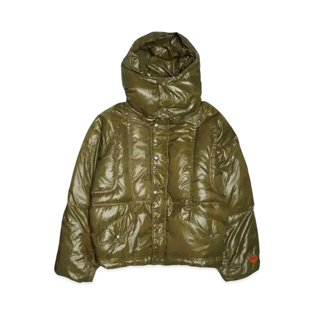 HTH two way puffy JK "KHAKI x ORANGE"