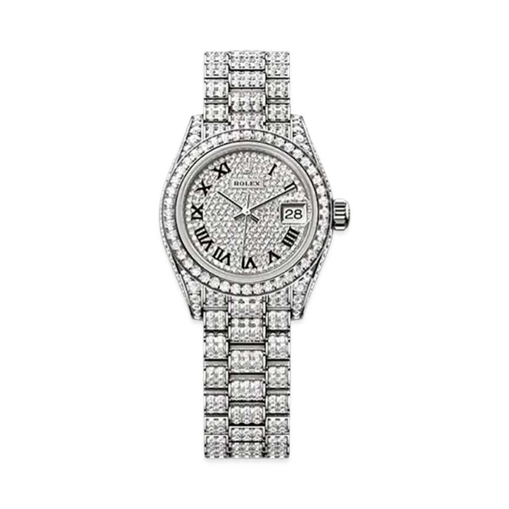 ROLEX Lady-Datejust 28mm White Gold Diamond 279459RBR "Pave diamonds"