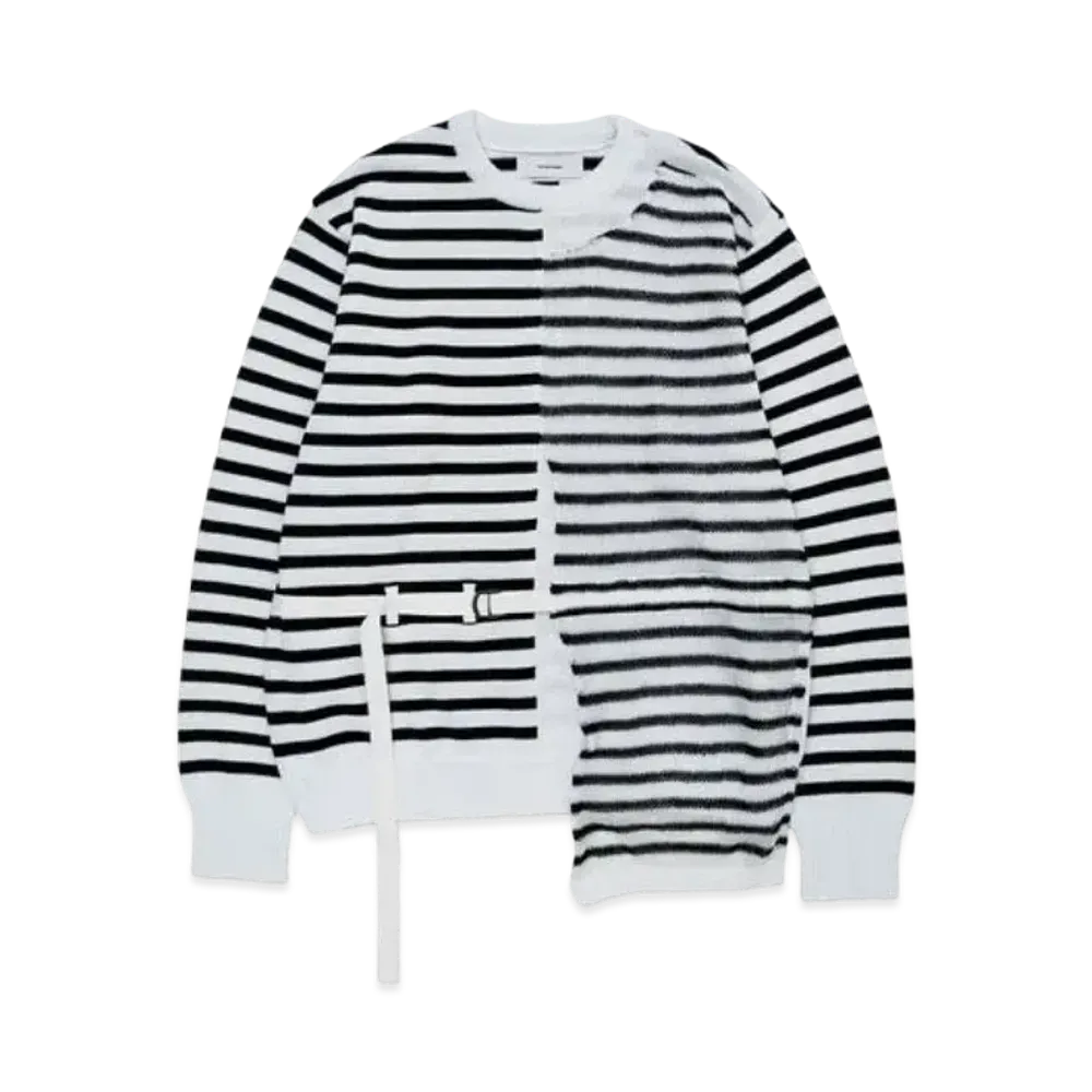FACETASM Belted Knit Long Sleeve "White Black"