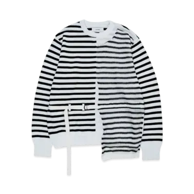 FACETASM Belted Knit Long Sleeve "White Black"